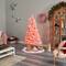 7ft. Pre-Lit Holiday Pink Cashmere Artificial Christmas Tree, White LED Lights